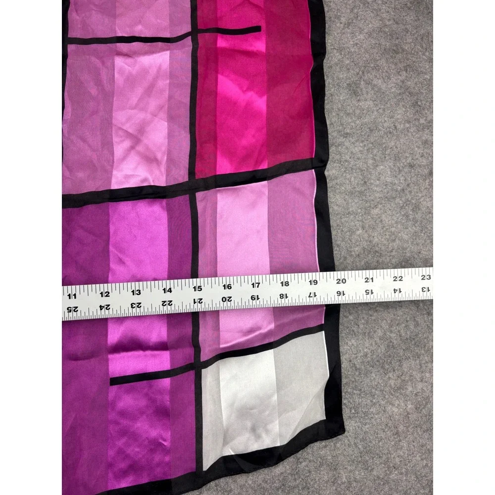 VTG Chic Oscar de la Renta Pink Purple Colorblock Geometric Square Scarf 21x21